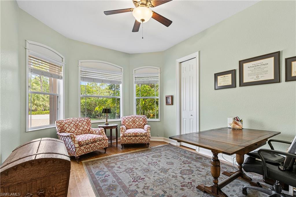 2116 Harlans Run Naples, FL 34105 - Photo 7 of 35 Office space with wood-type flooring and ceiling fan