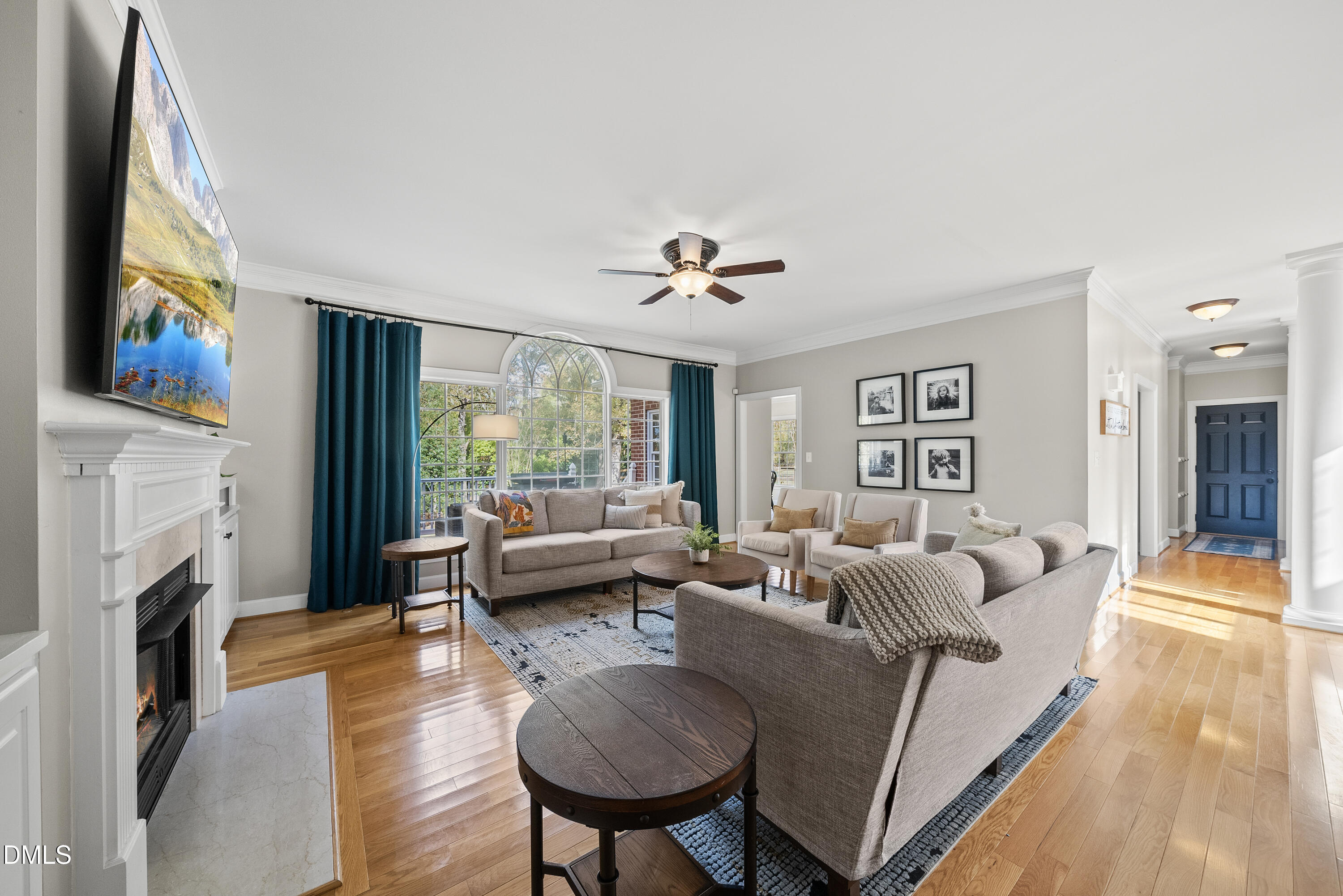 72 Clover Ridge Angier, NC 27501 - Photo 10 of 47 a living room with furniture and a fireplace