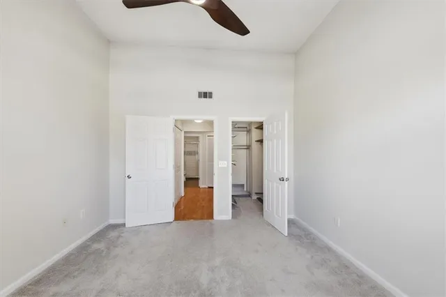 an empty room with closet