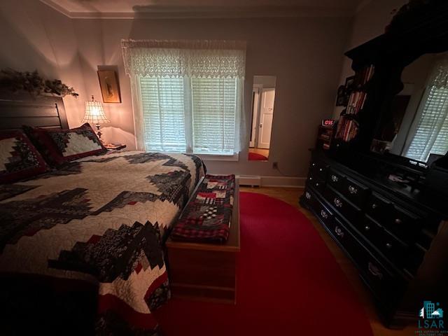 1601 4th Avenue International Falls, MN 56649 - Photo 38 of 50 Bedroom featuring ornamental molding, carpet, baseboards, and a baseboard radiator