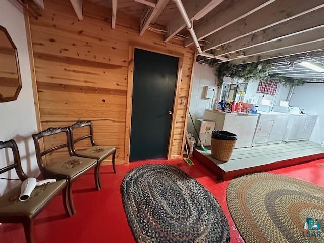 1601 4th Avenue International Falls, MN 56649 - Photo 41 of 50 Basement with wooden walls and washer and dryer