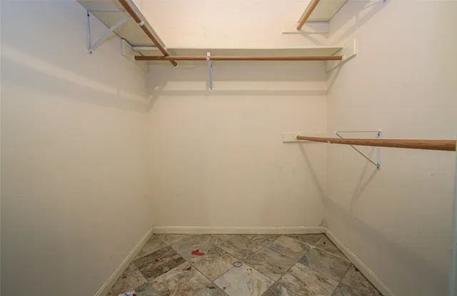 a view of a room with racks on the wall