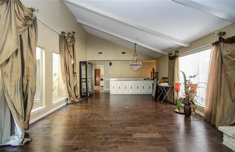 a view of a room with racks on the wall