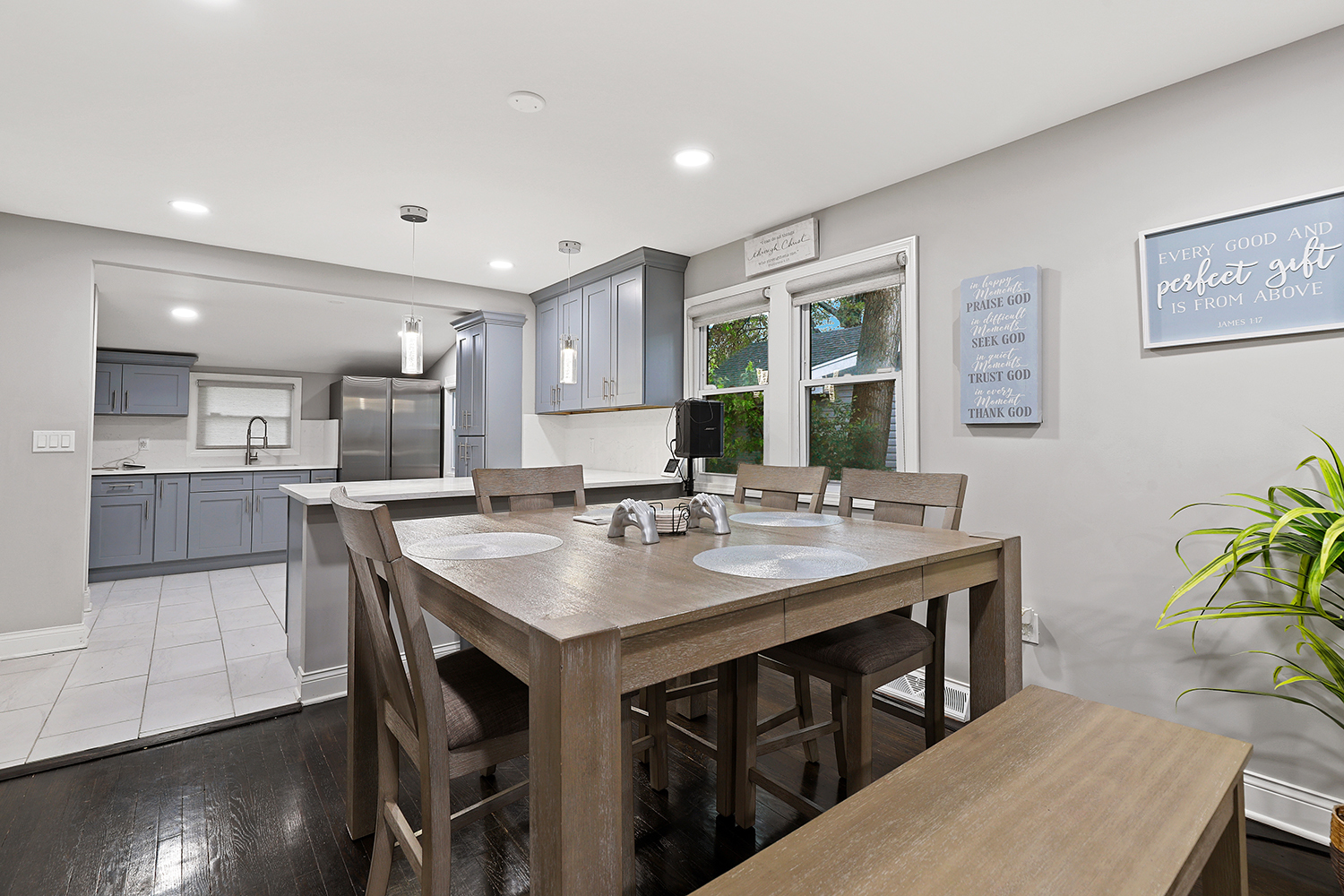 18433 Ridgewood Avenue Lansing, IL 60438 - Photo 11 of 26 a view of a a dining room with furniture window and wooden floor