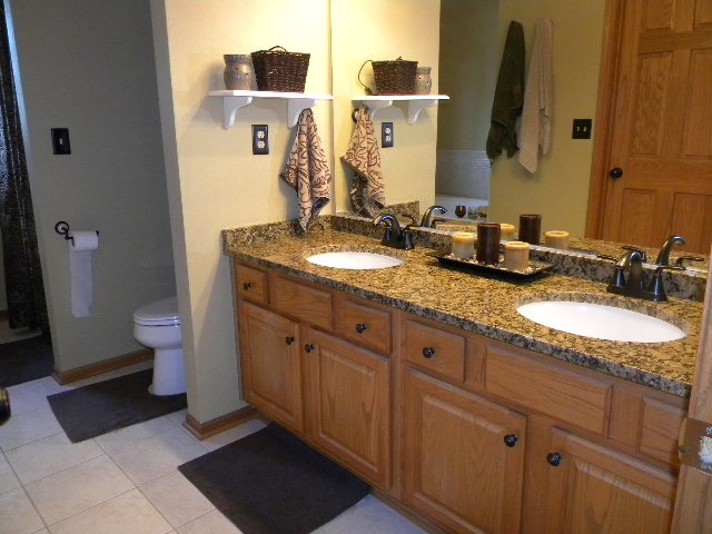 10745 Chicory Ridge Way Roscoe, IL 61073 - Photo 16 of 25 a bathroom with a granite countertop sink and a mirror