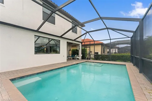 a view of an indoor swimming pool