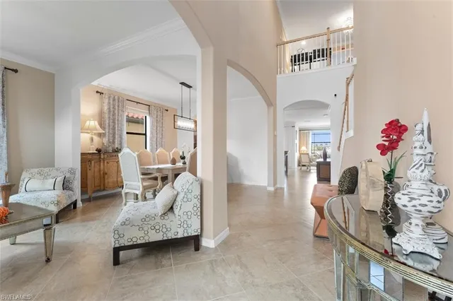 a living room with furniture and a couch