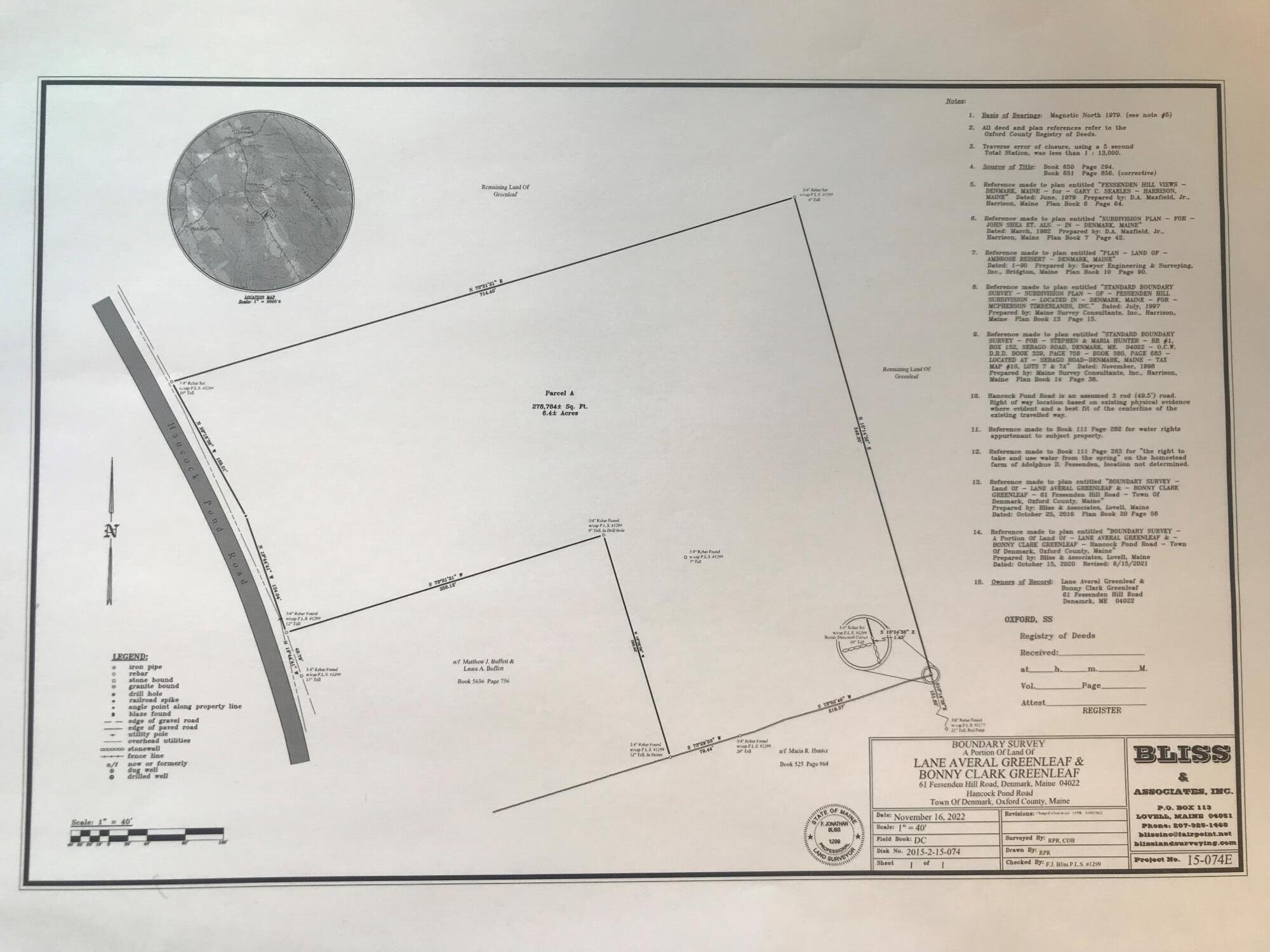 Map10-lot9 Hancock Pond Road Denmark, ME 04022 - Photo 1 of 2 Survey