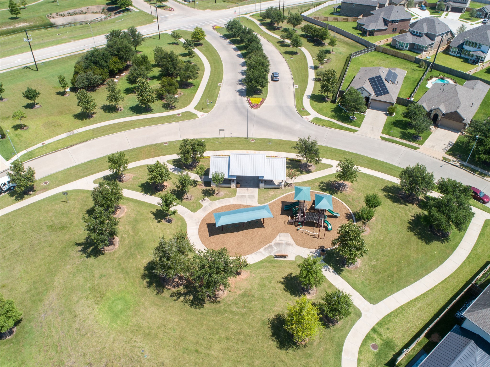1908 Sunset Terrace Lane Pearland, TX 77089 - Photo 32 of 35 Aerial view of playground and pavilion.