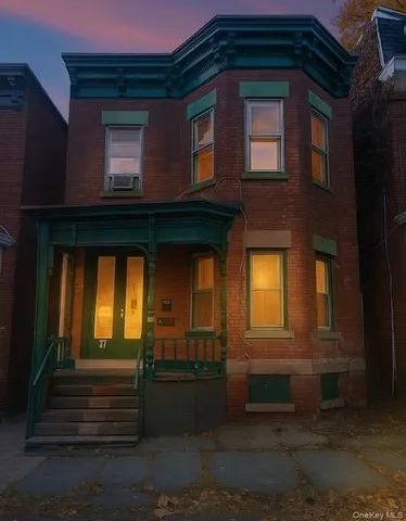 a front view of a house