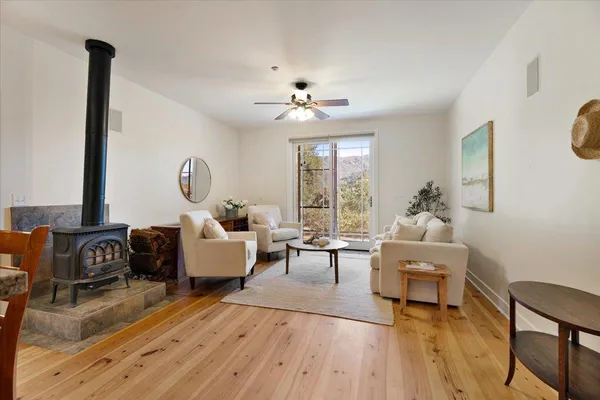a living room with furniture