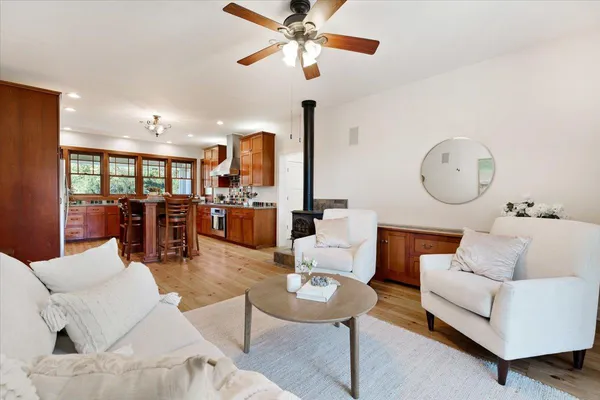 a room with furniture and a window