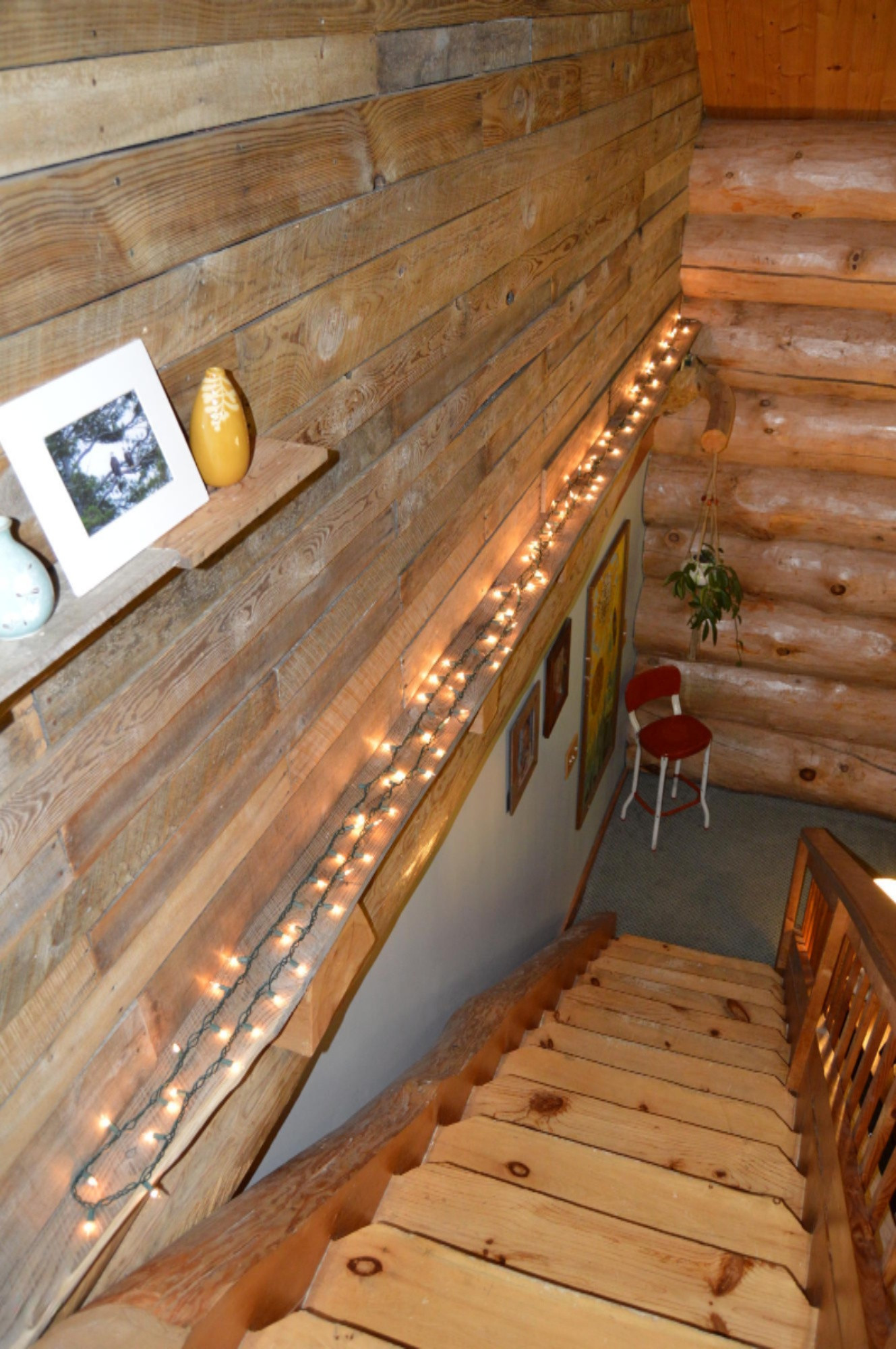 3103 West Hazel Road Hart, MI 49420 - Photo 41 of 47 Barnwood wall & staircase