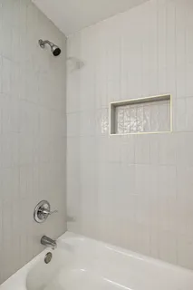 a bathroom with a tub
