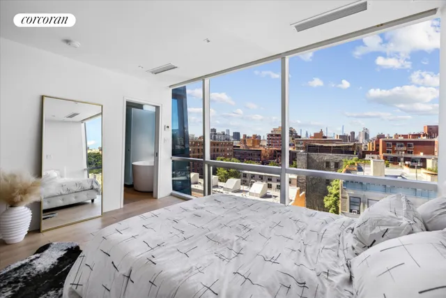 a view of a balcony with two chairs