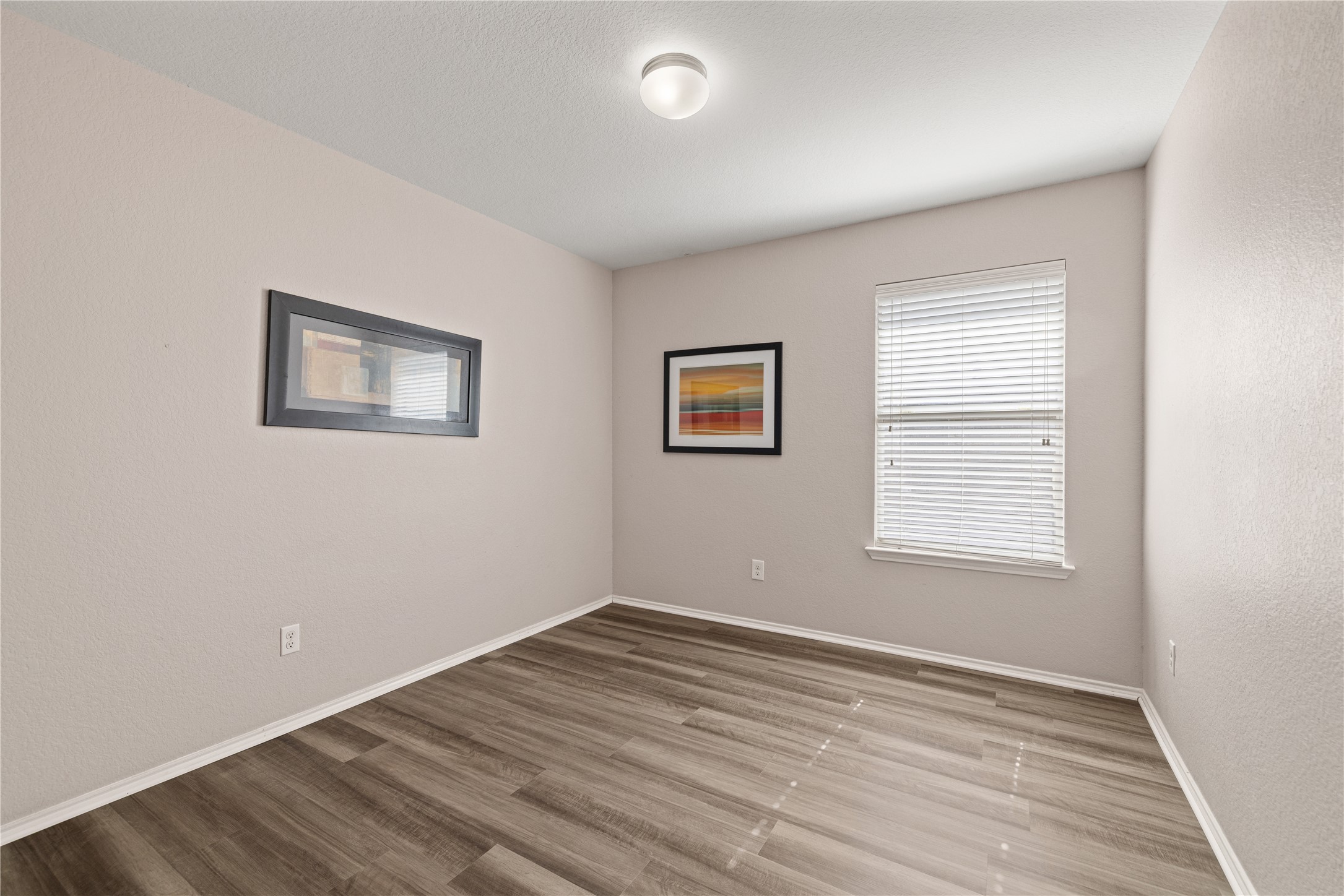 20105 Harrier Flight Trail Pflugerville, TX 78660 - Photo 19 of 35 Bedroom #3 featuring healthy amount of natural light, light wood-style flooring, and a textured wall