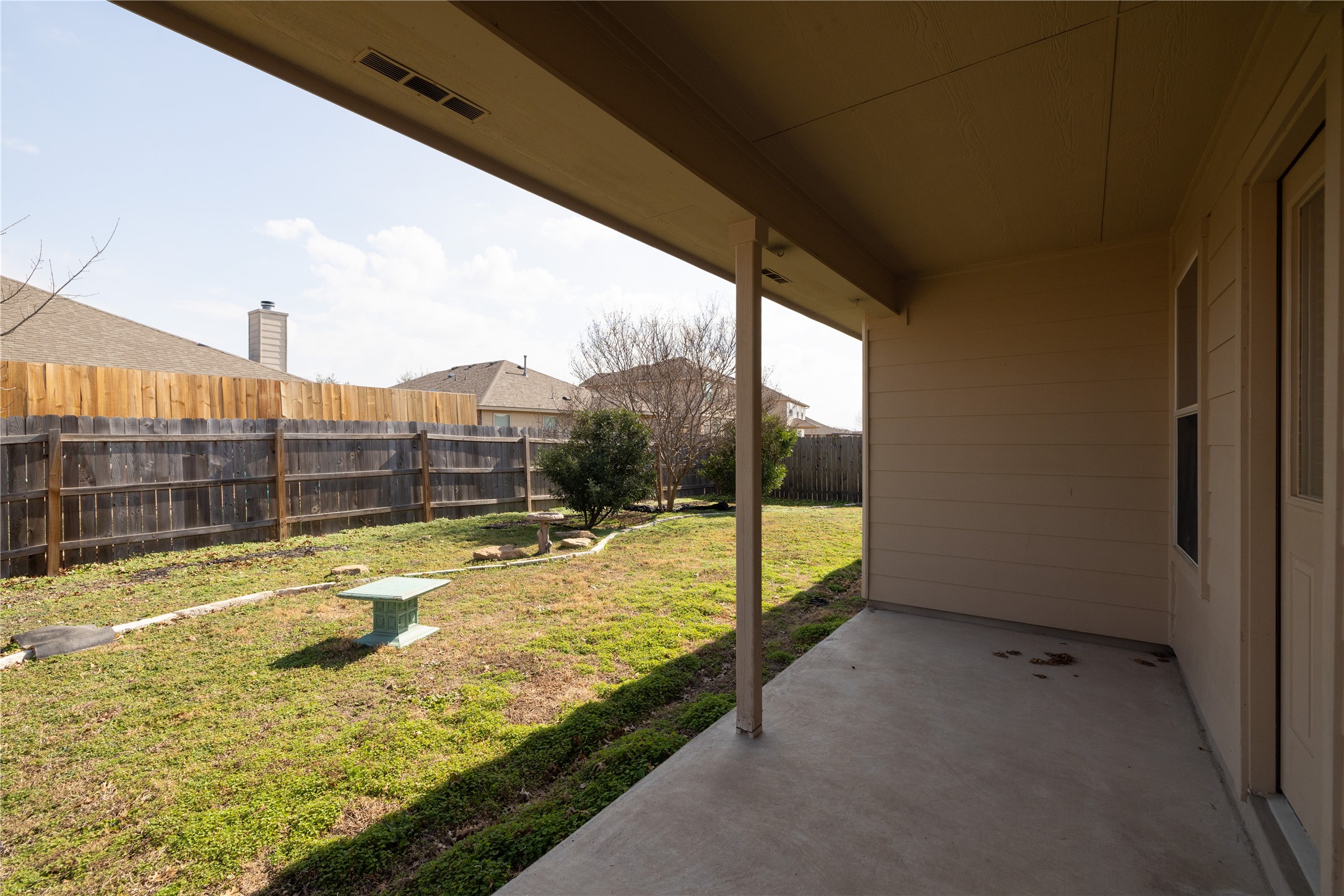 20105 Harrier Flight Trail Pflugerville, TX 78660 - Photo 22 of 35 Covered patio area with privacy fence