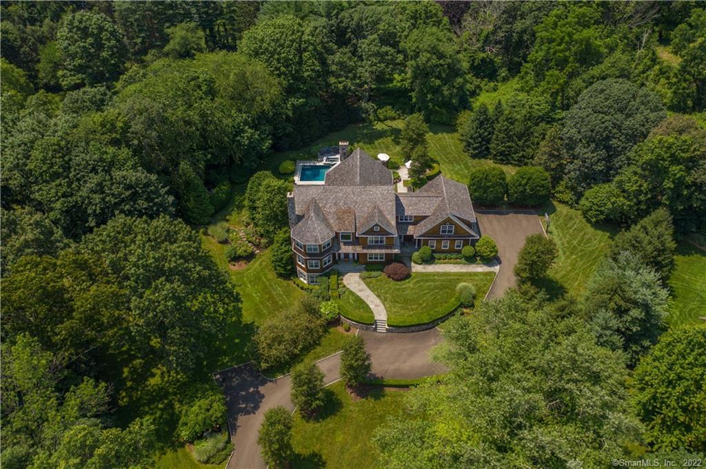 71 Norfield Road Weston, CT 06883 - Photo 1 of 1 an aerial view of a house with a garden