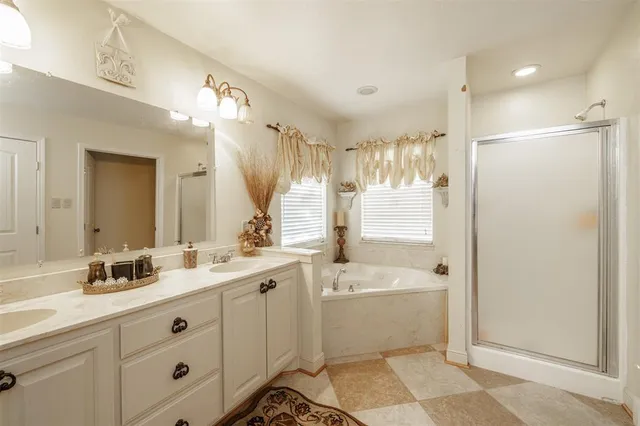 a view of a room with large windows