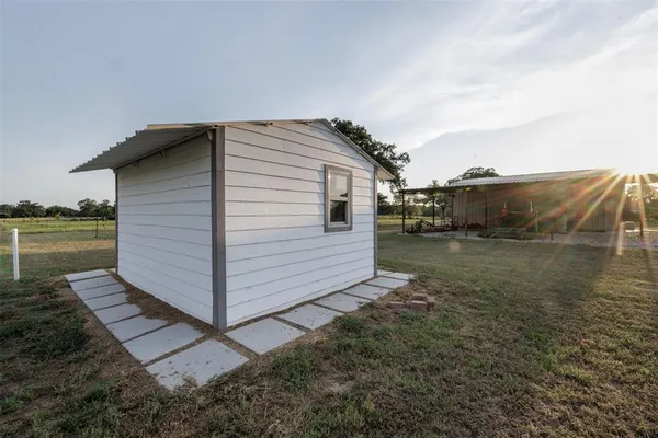 an aerial view of a house