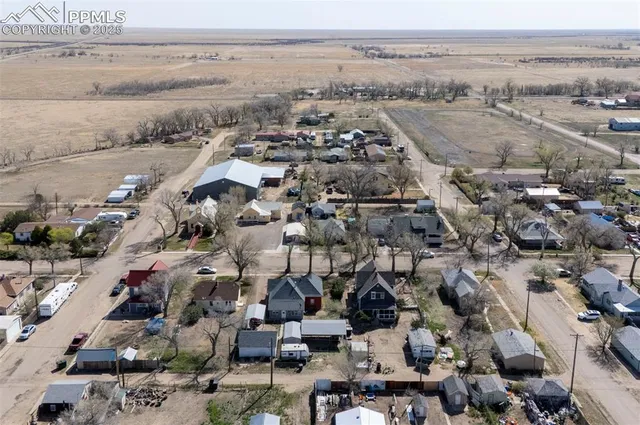 an aerial view of a city