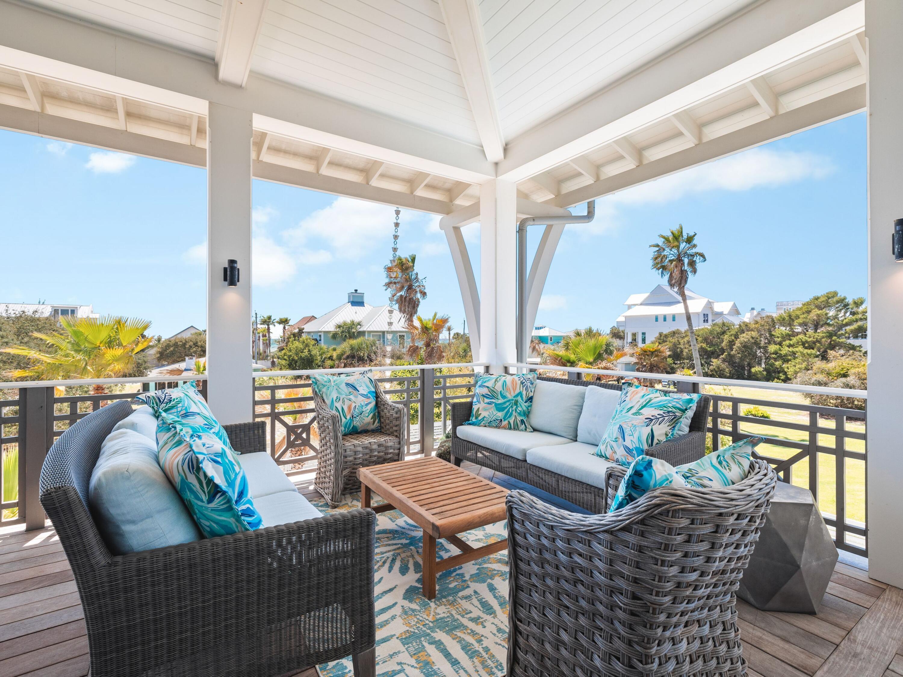 178 Pompano Street Inlet Beach, FL 32461 - Photo 23 of 49 a living room with patio furniture and a potted plants