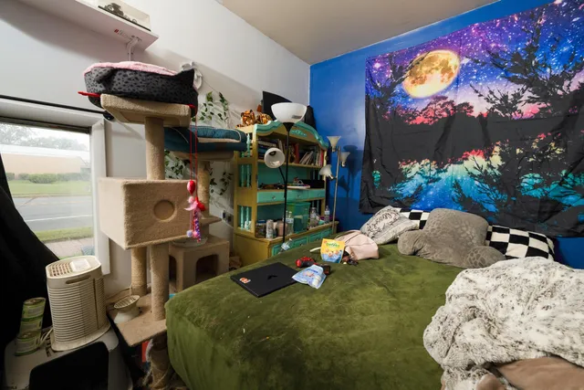 a bathroom with a toilet a sink and a shower curtain