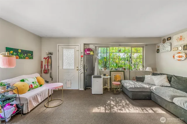 a living room with furniture and a couch