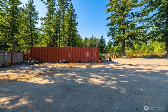 a view of a street with houses