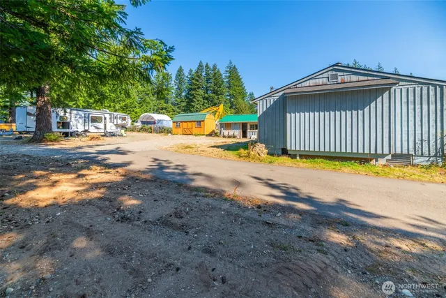 a view of outdoor space with seating area