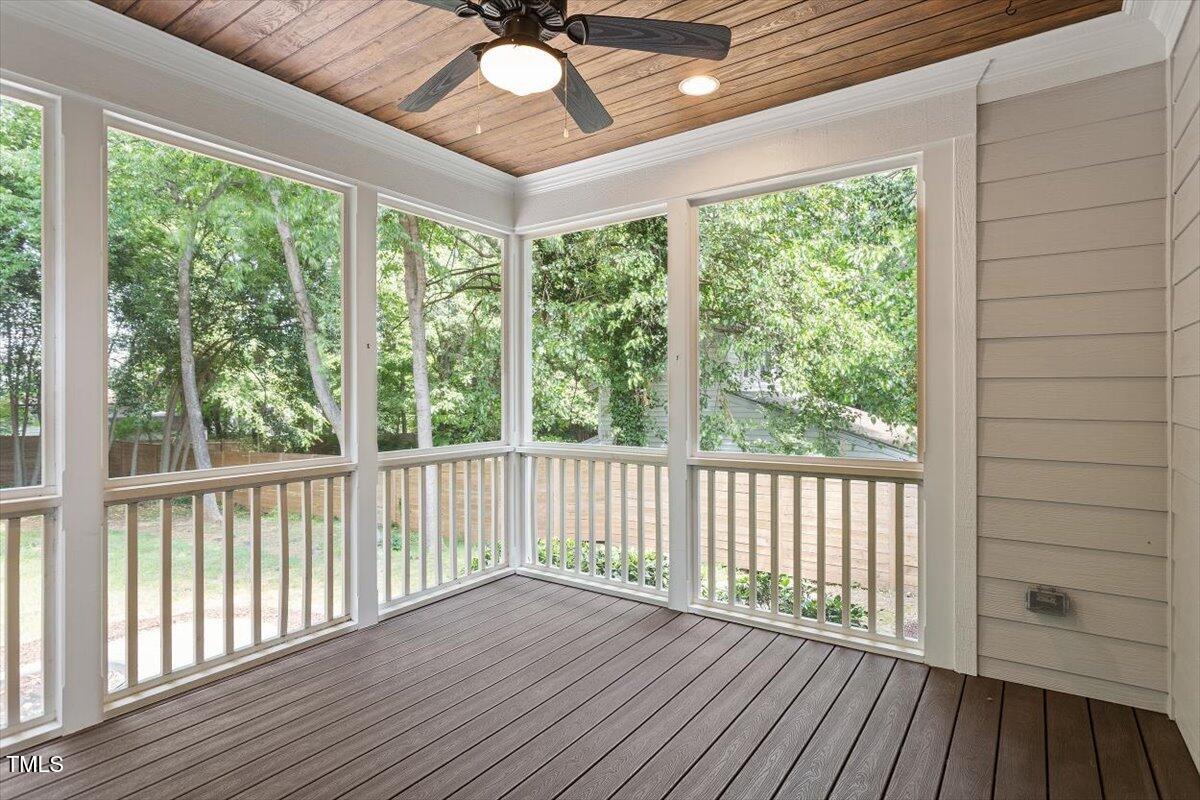 715 Kimbrough Street Raleigh, NC 27608 - Photo 36 of 42 a view of balcony with wooden floor