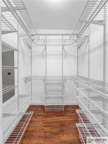 a view of an empty walk in closet