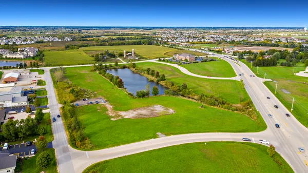 an aerial view of tennis court