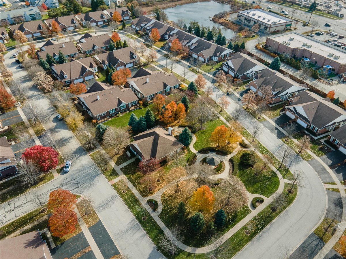 2866 Bond Circle Naperville, IL 60563 - Photo 27 of 28 an aerial view of a house with a swimming pool