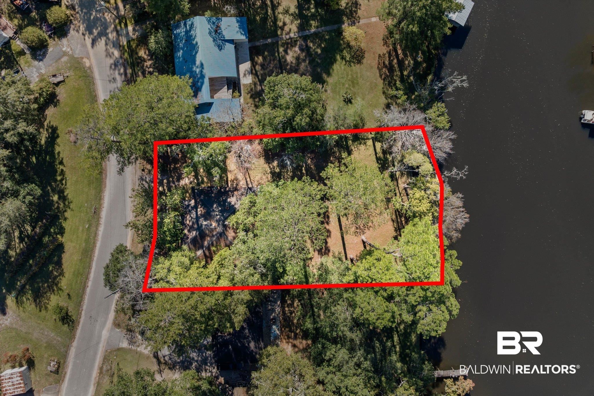 431 Simms Drive Saraland, AL 36571 - Photo 20 of 34 Aerial view of property's location with property parcel outlined