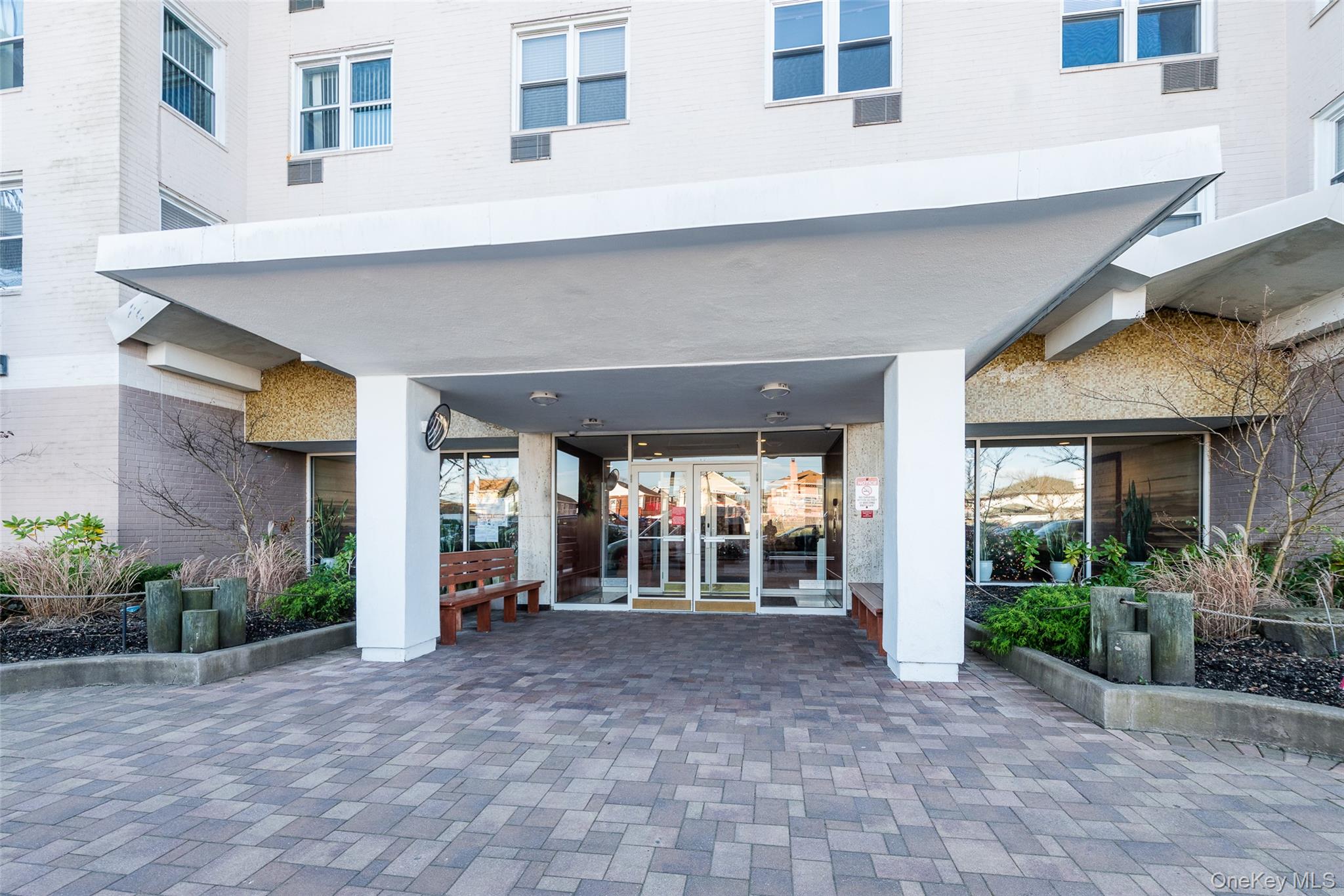 a view of a building with a porch