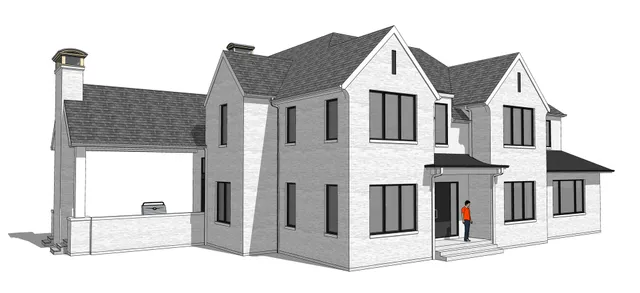 a house view with a outdoor space