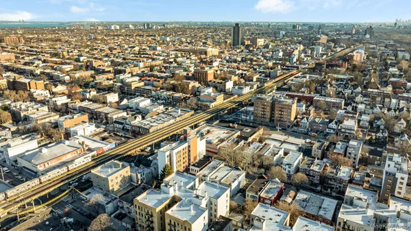 an aerial view of a city