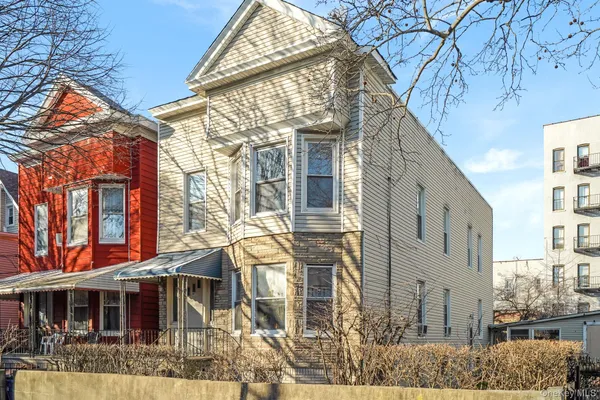 a view of a large white building
