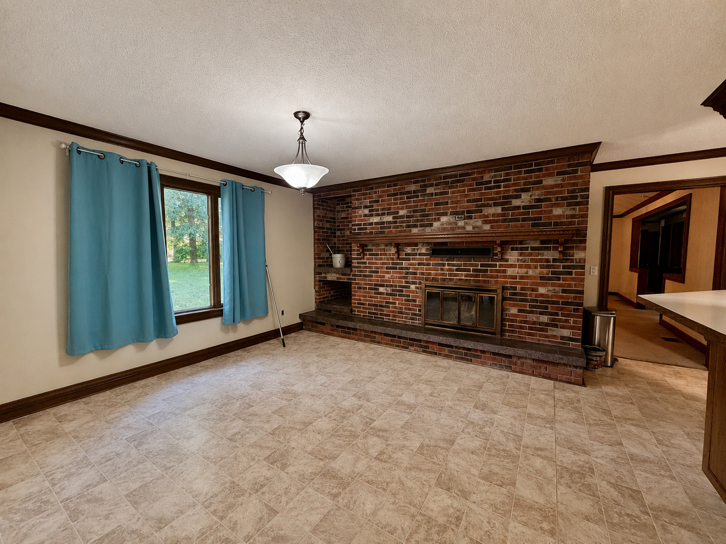 5996 South US 45 Road Metropolis, IL 62960 - Photo 15 of 41 wooden floor fireplace and windows in an empty room