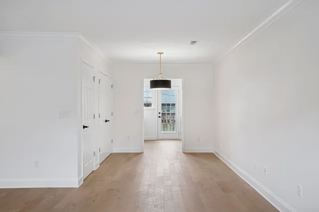 a view of a room with an empty space