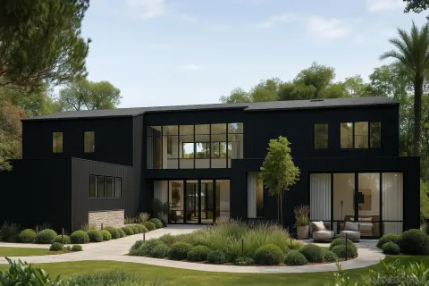 a front view of a house having yard