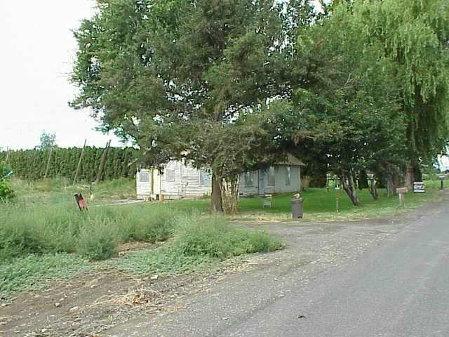 a view of a house with a big yard and large trees