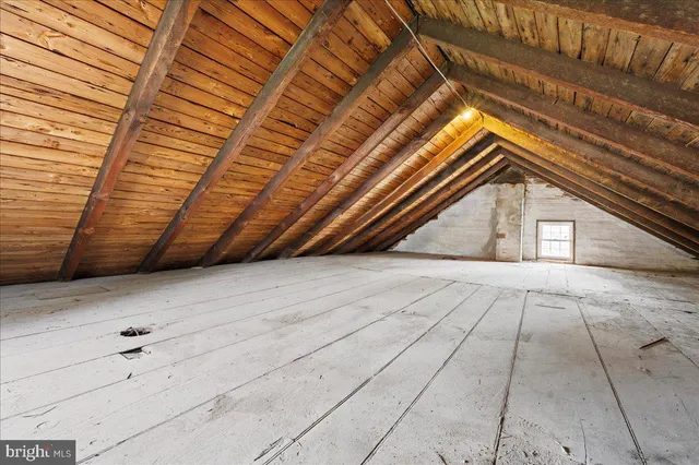 a view of backyard with garage