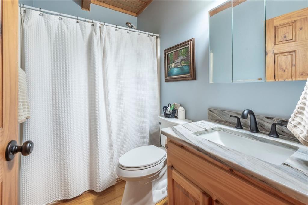 1328 Birch Lane Ranger, GA 30734 - Photo 14 of 33 a bathroom with a granite countertop sink vanity mirror and toilet