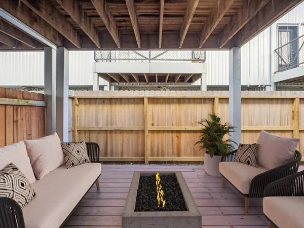 a living room with furniture