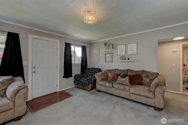 a bedroom with a bed and a closet