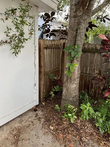 a view of wooden fence