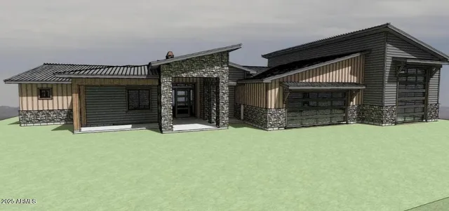 front view of a house with a garage