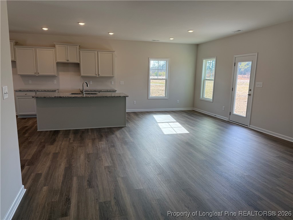 471 Ashley Hts Drive Aberdeen, NC 28315 - Photo 14 of 38 a kitchen with wooden floors wooden cabinets and entryway